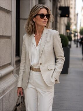 J Crew Tan Linen Blend Flax Regent Blazer Sz 4